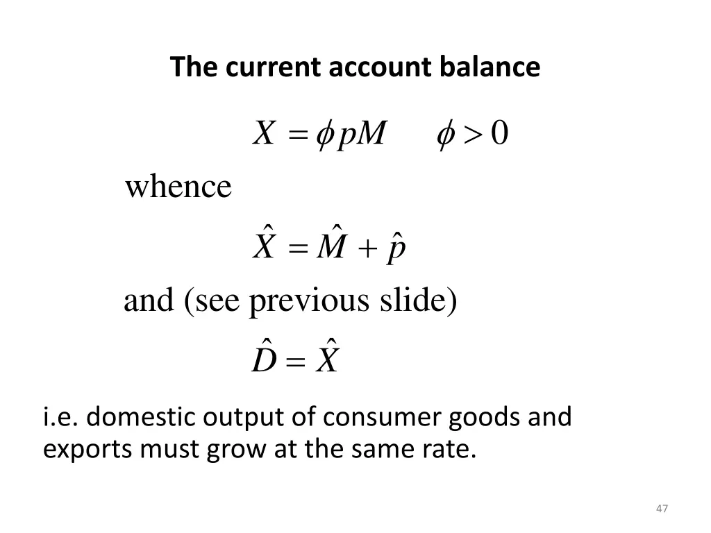 the current account balance