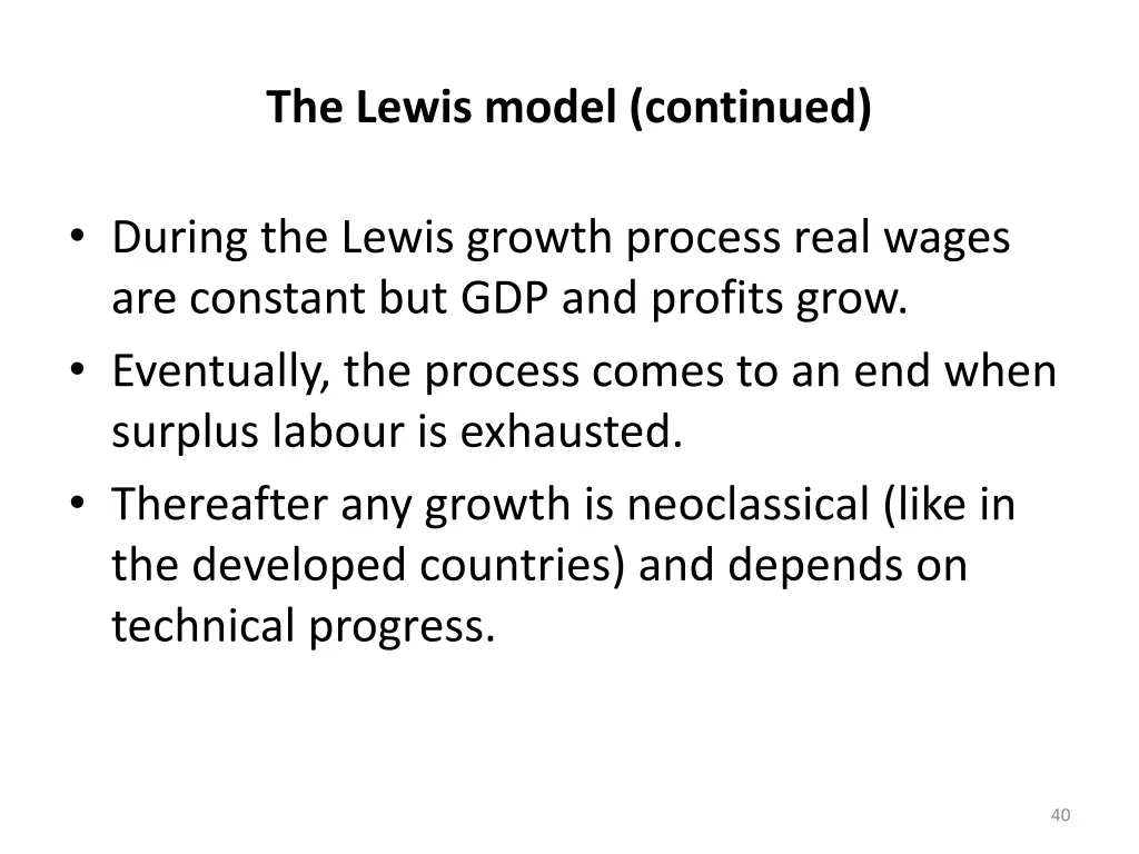 the lewis model continued