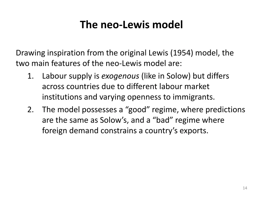 the neo lewis model