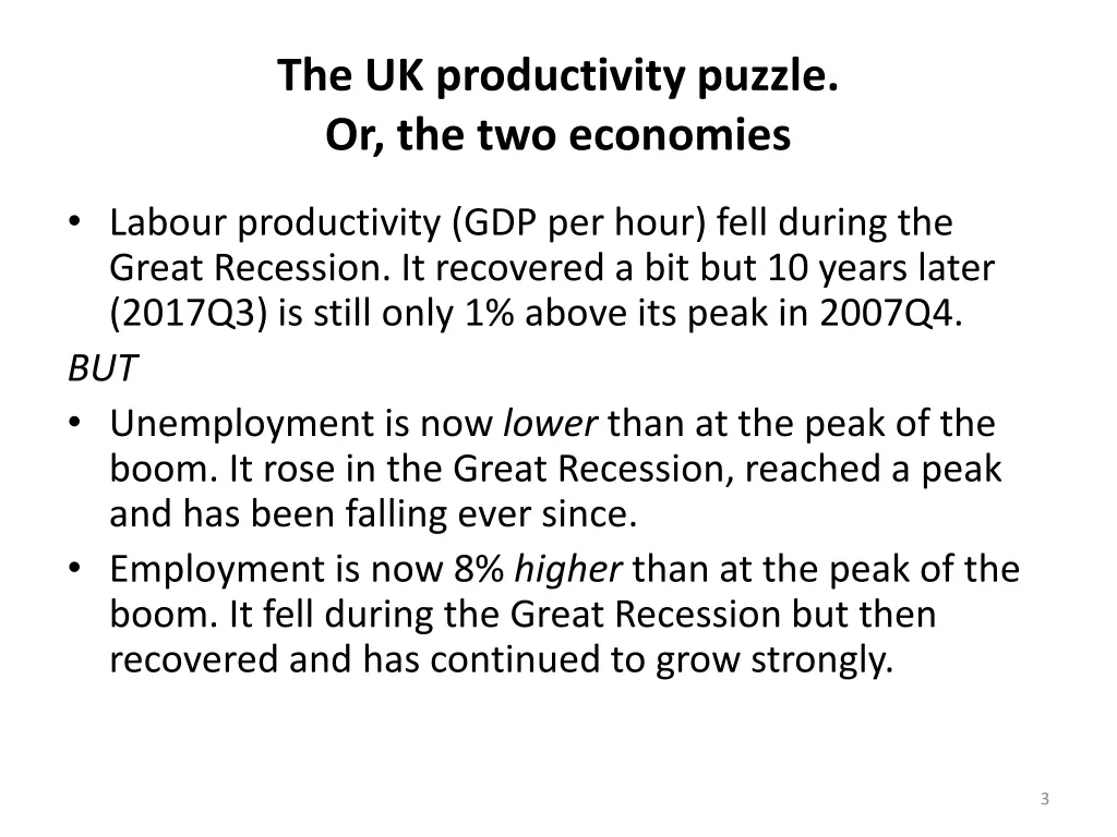 the uk productivity puzzle or the two economies