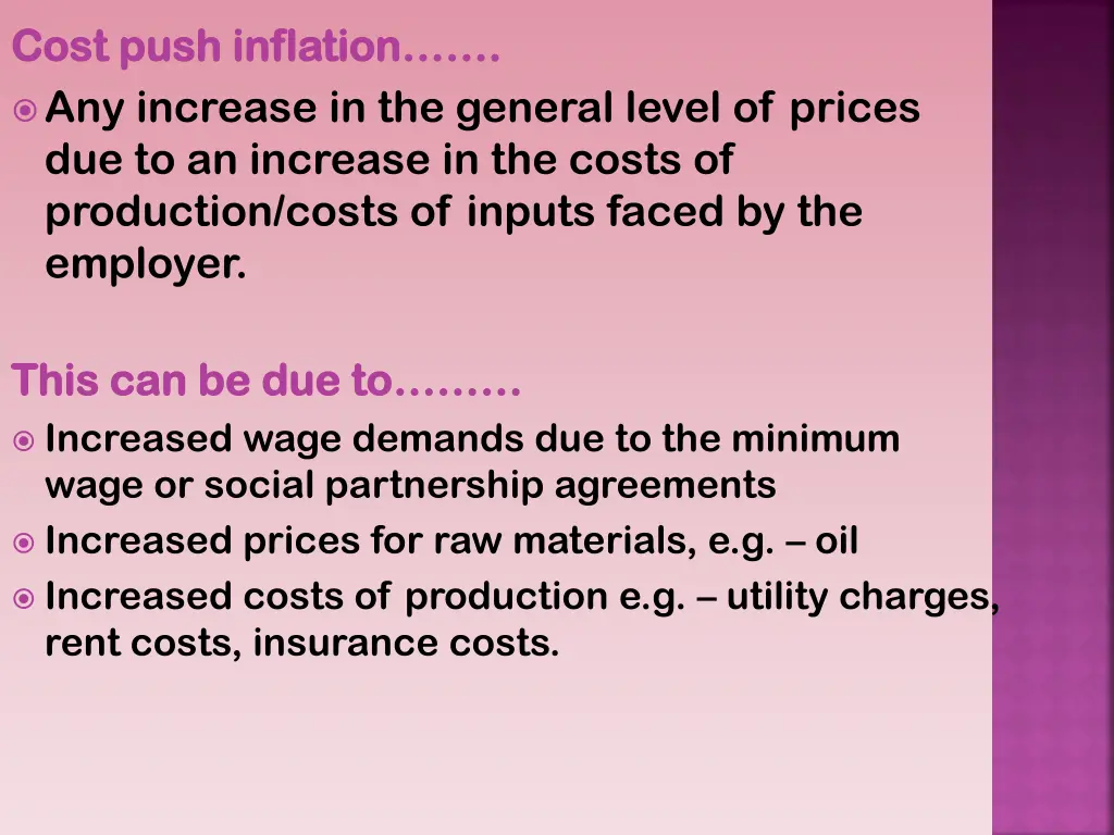 cost push inflation cost push inflation