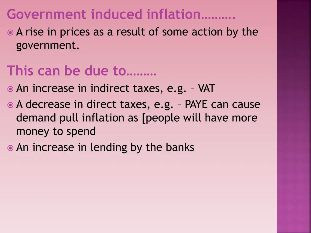 government induced inflation a rise in prices