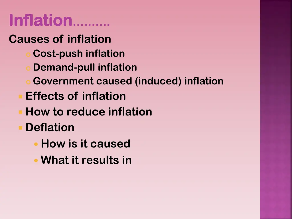 inflation inflation causes of inflation cost push