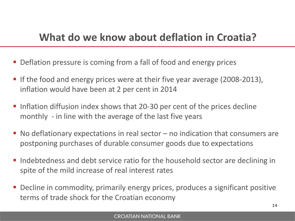 what do we know about deflation in croatia