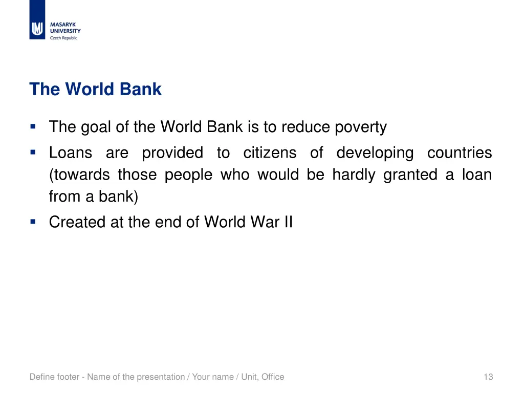 the world bank