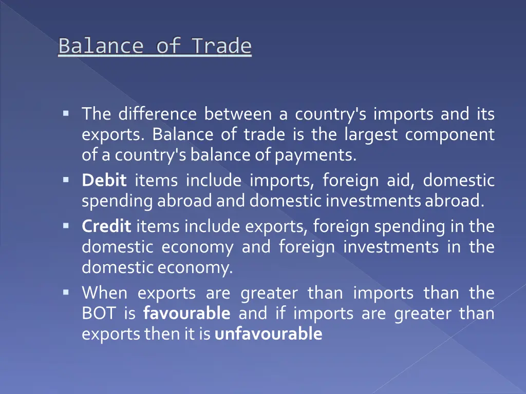 balance of trade