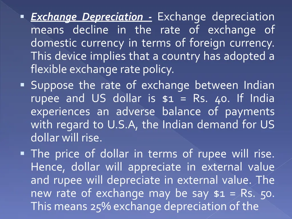 exchange depreciation exchange depreciation means