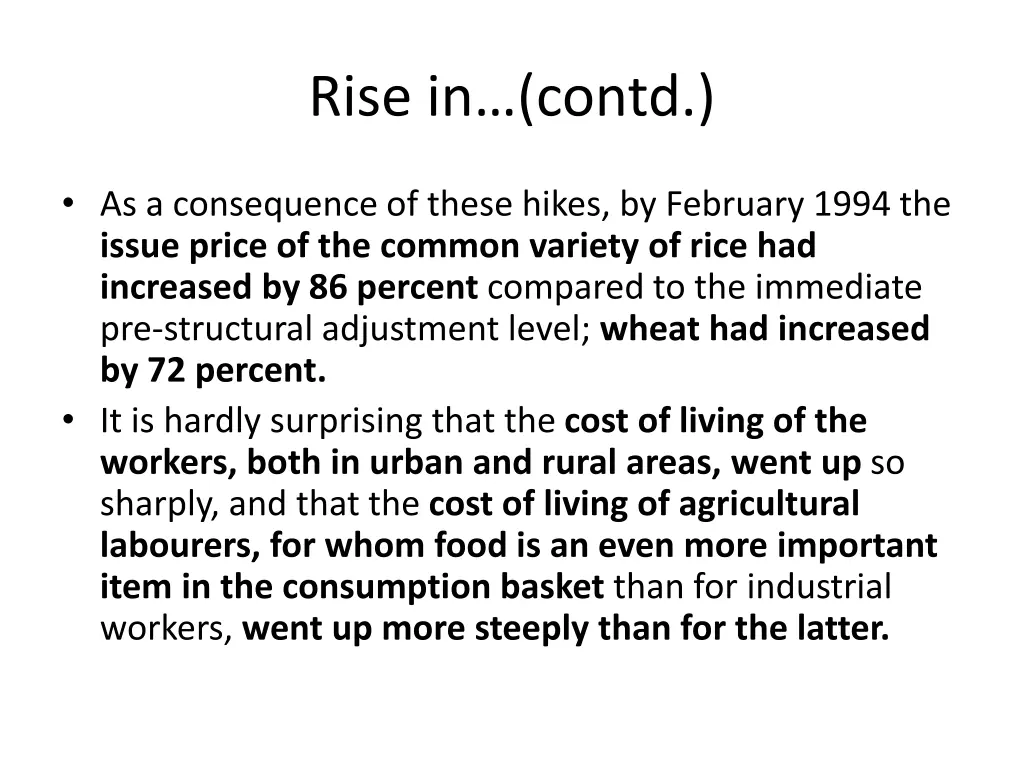 rise in contd