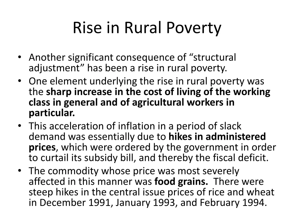 rise in rural poverty