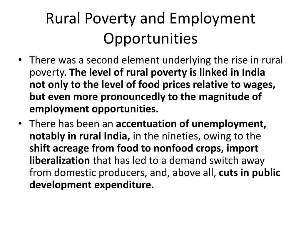 rural poverty and employment opportunities there