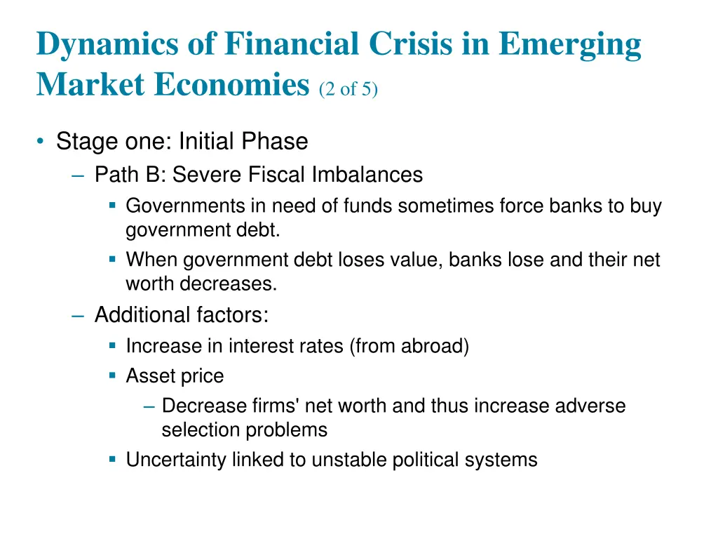 dynamics of financial crisis in emerging market 1