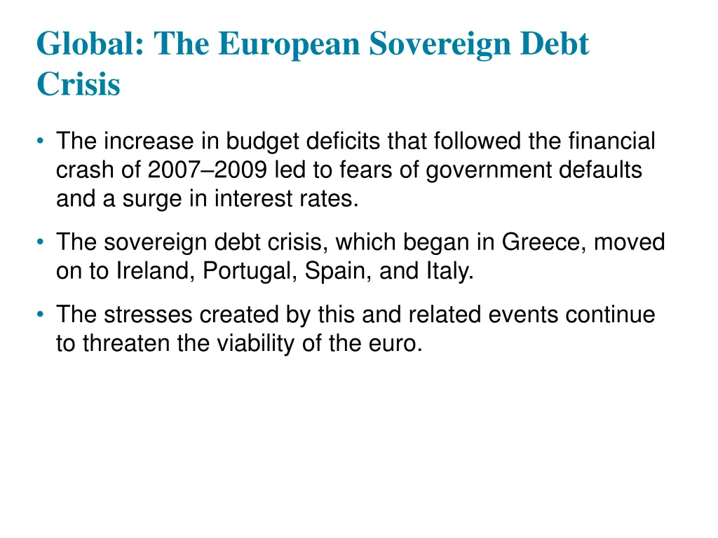 global the european sovereign debt crisis