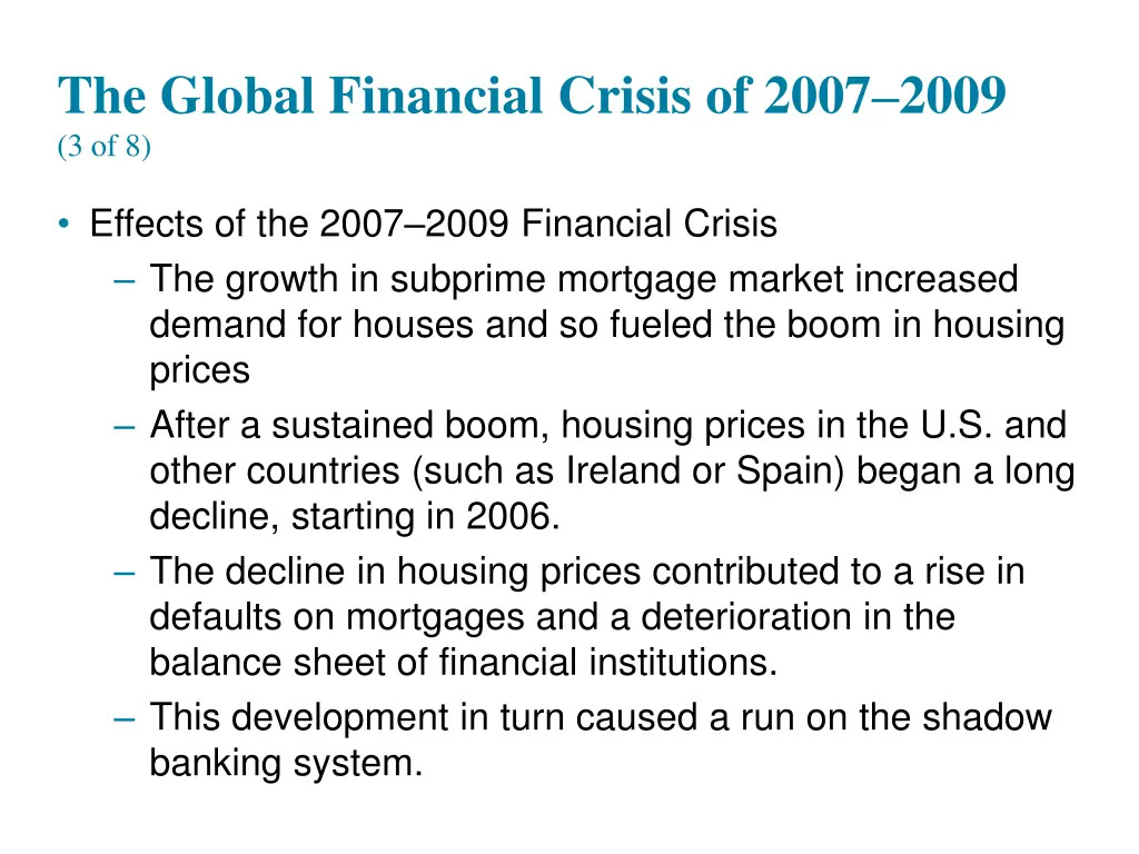 the global financial crisis of 2007 2009 3 of 8