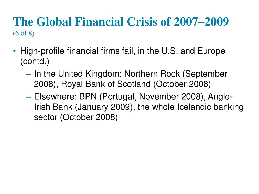 the global financial crisis of 2007 2009 6 of 8