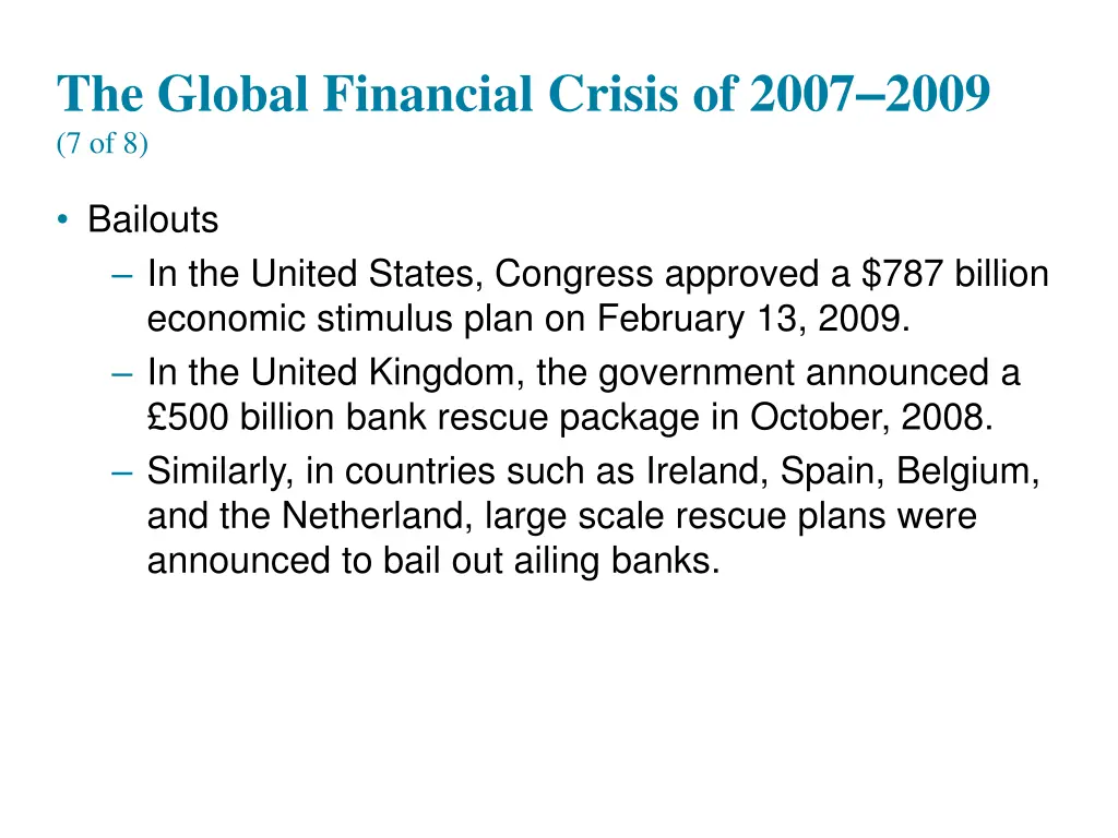 the global financial crisis of 2007 2009 7 of 8