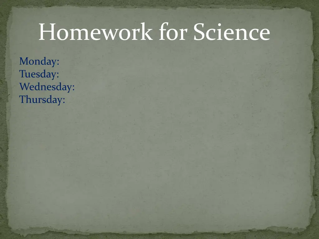 homework for science