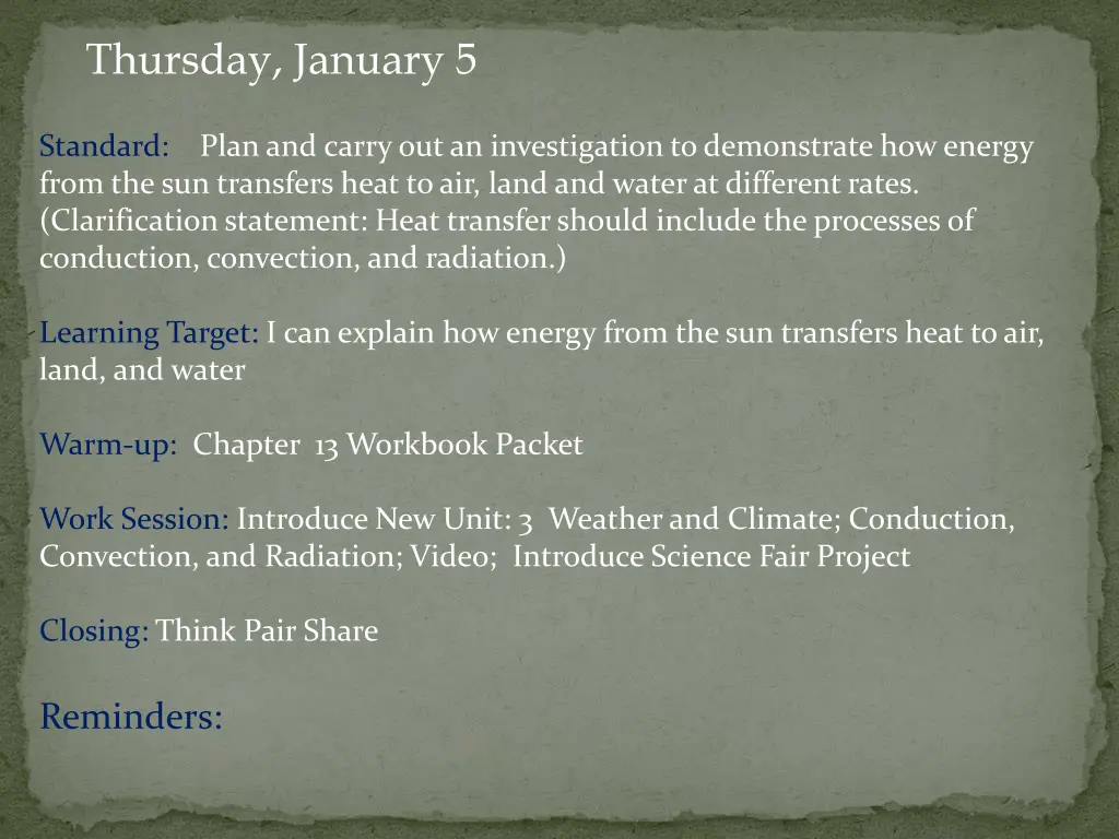 thursday january 5