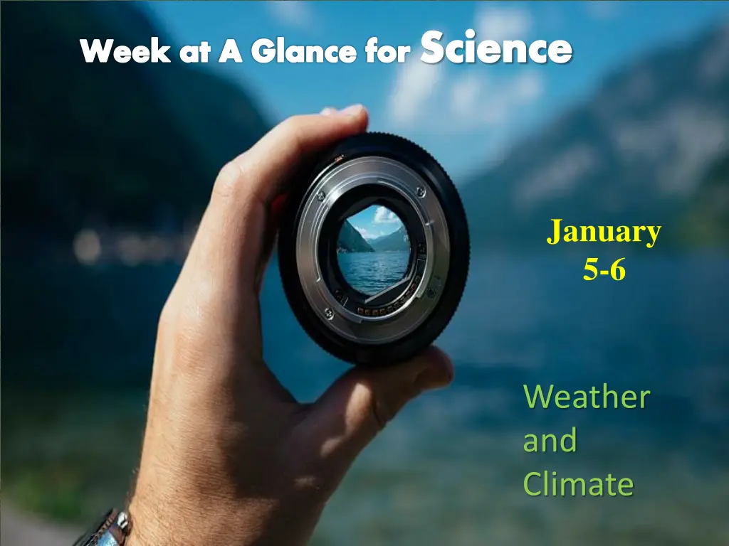 week at a glance for science