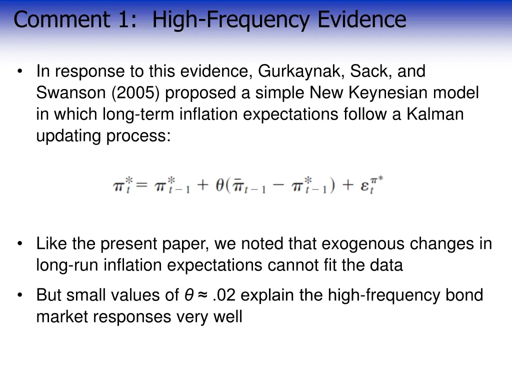 comment 1 high frequency evidence 2