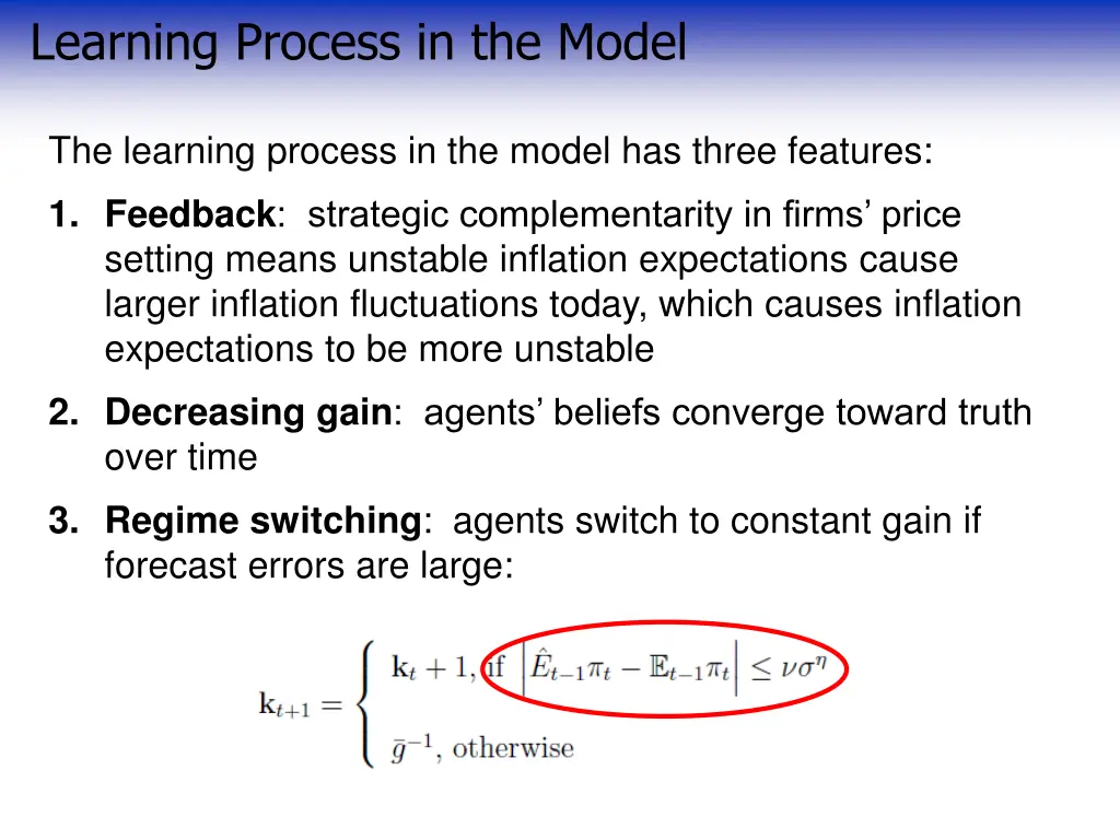 learning process in the model