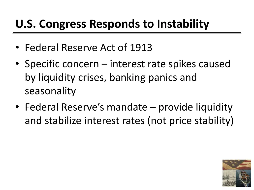 u s congress responds to instability