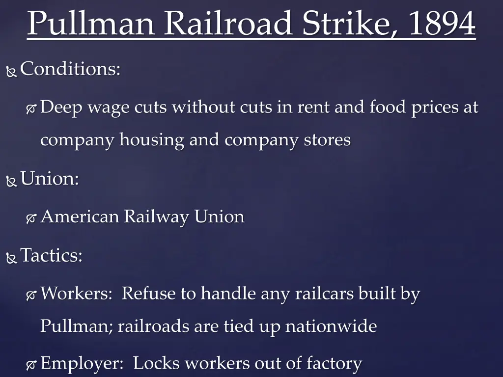 pullman railroad strike 1894