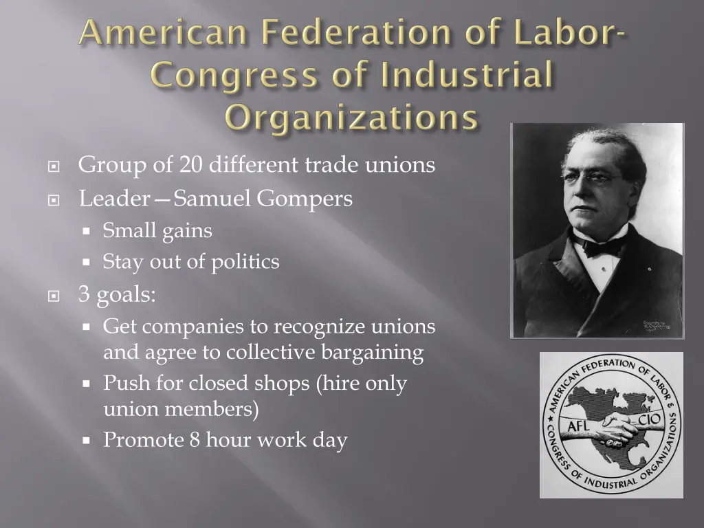 group of 20 different trade unions leader samuel