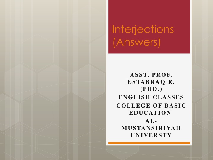 interjections answers