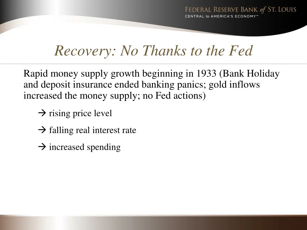 recovery no thanks to the fed