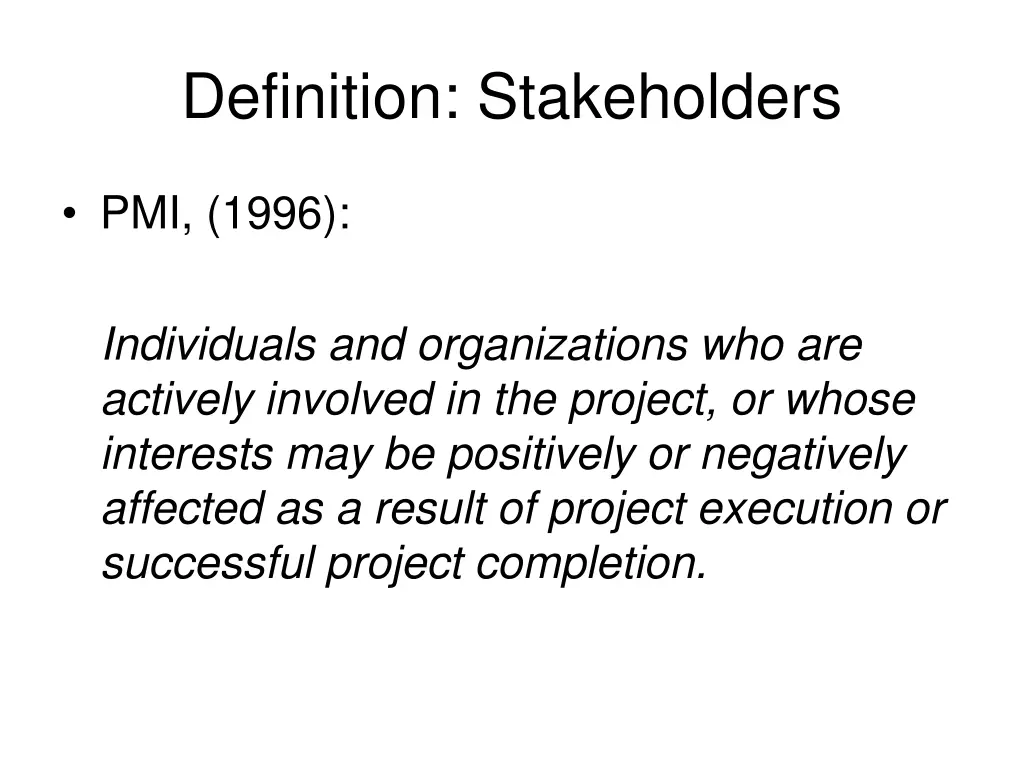 definition stakeholders