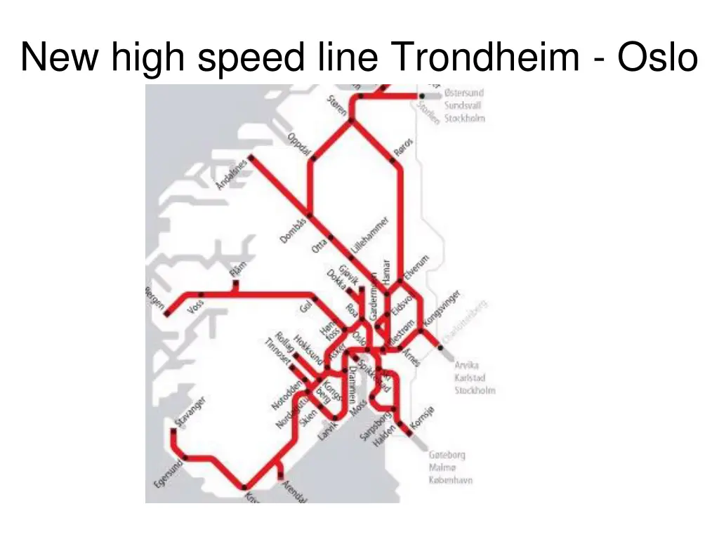 new high speed line trondheim oslo