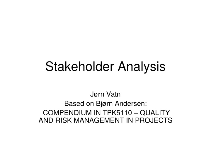 stakeholder analysis