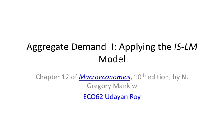 aggregate demand ii applying the is lm model