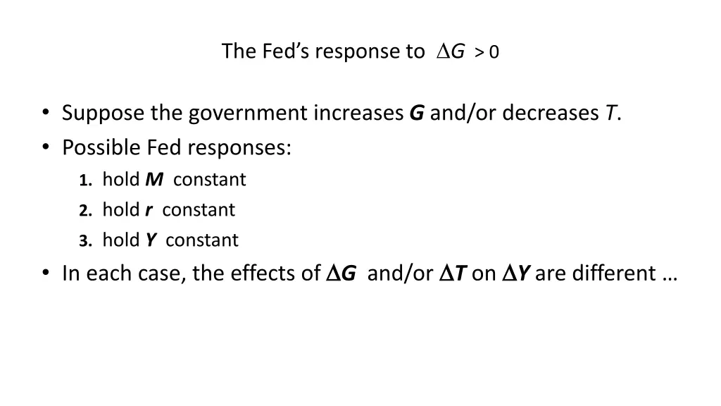 the fed s response to g 0