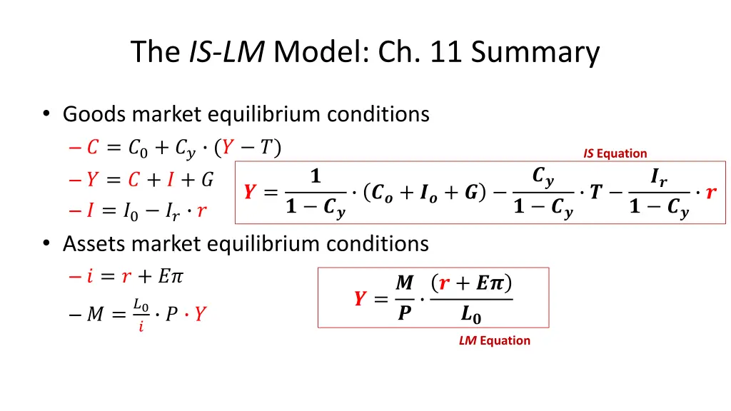 the is lm model ch 11 summary