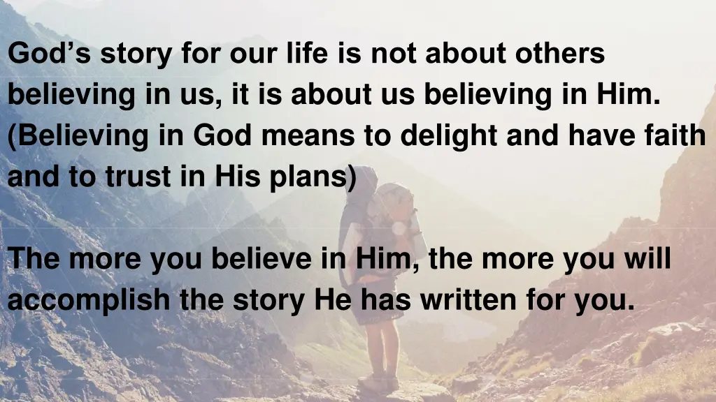 god s story for our life is not about others