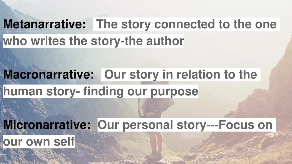 metanarrative the story connected