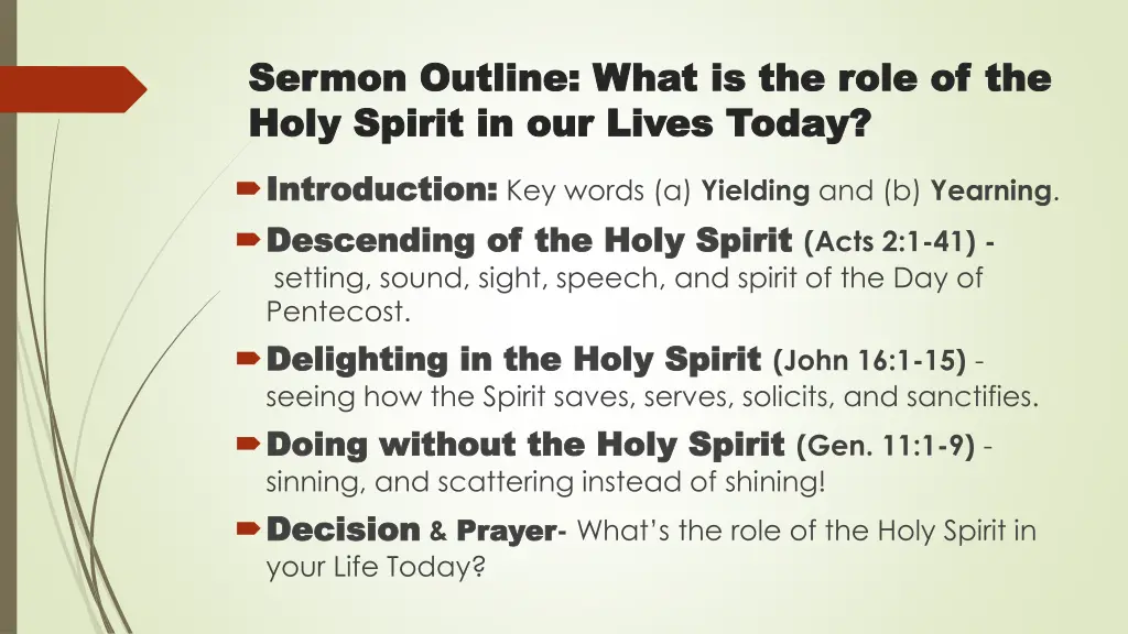 sermon outline what is the role of the sermon