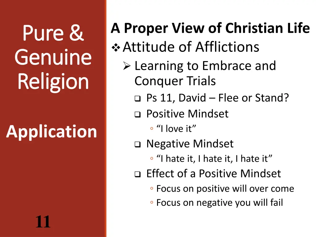 a proper view of christian life attitude 1