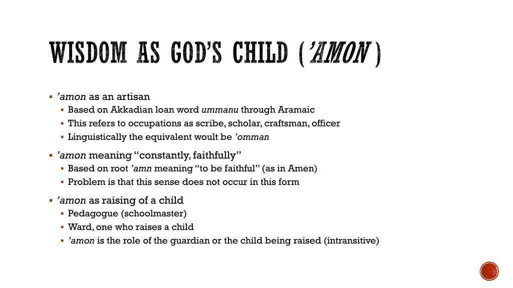 wisdom as god s child amon