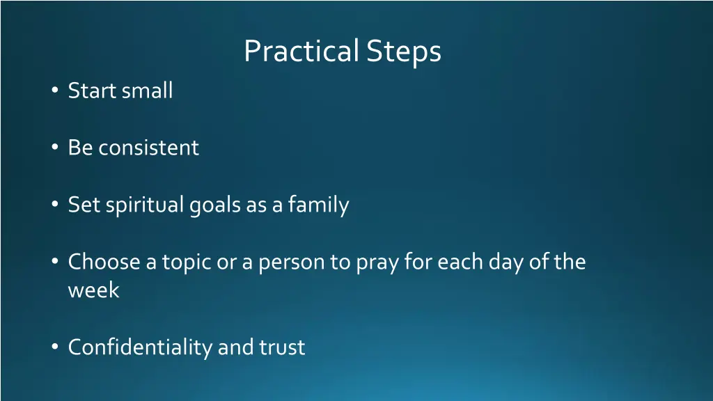 practical steps