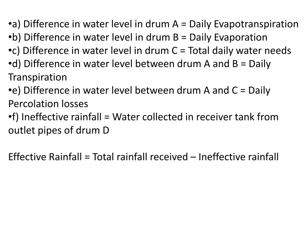 a difference in water level in drum a daily