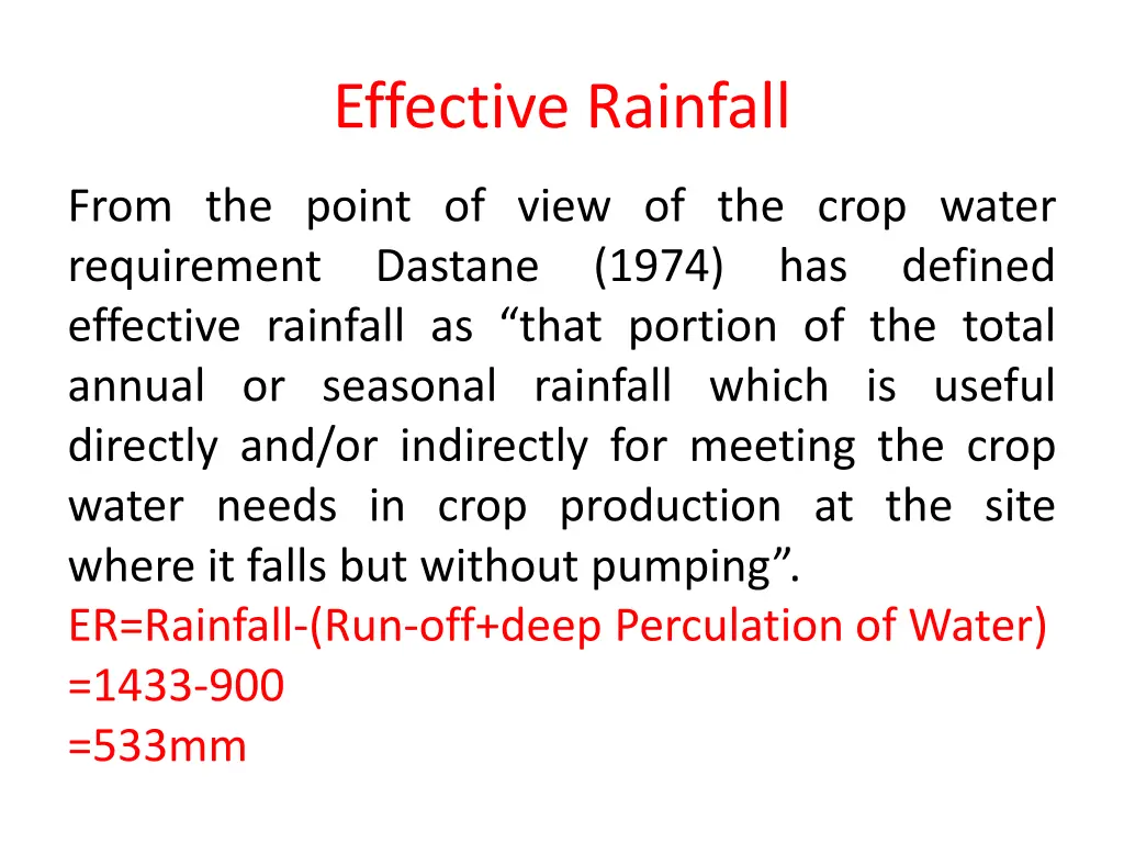 effective rainfall