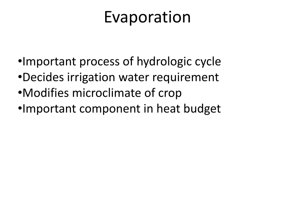 evaporation