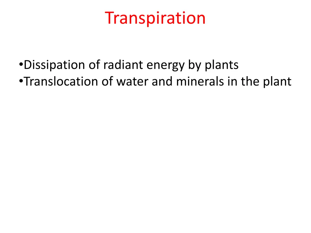 transpiration