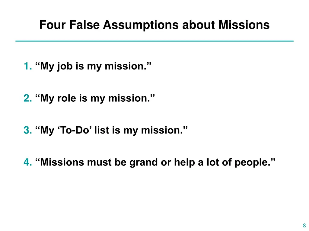 four false assumptions about missions