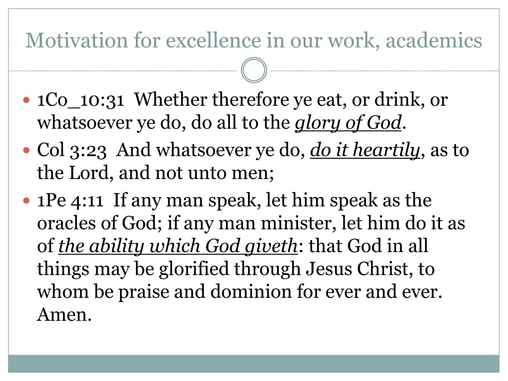 motivation for excellence in our work academics