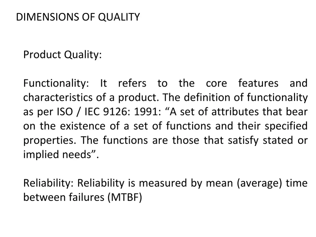 dimensions of quality