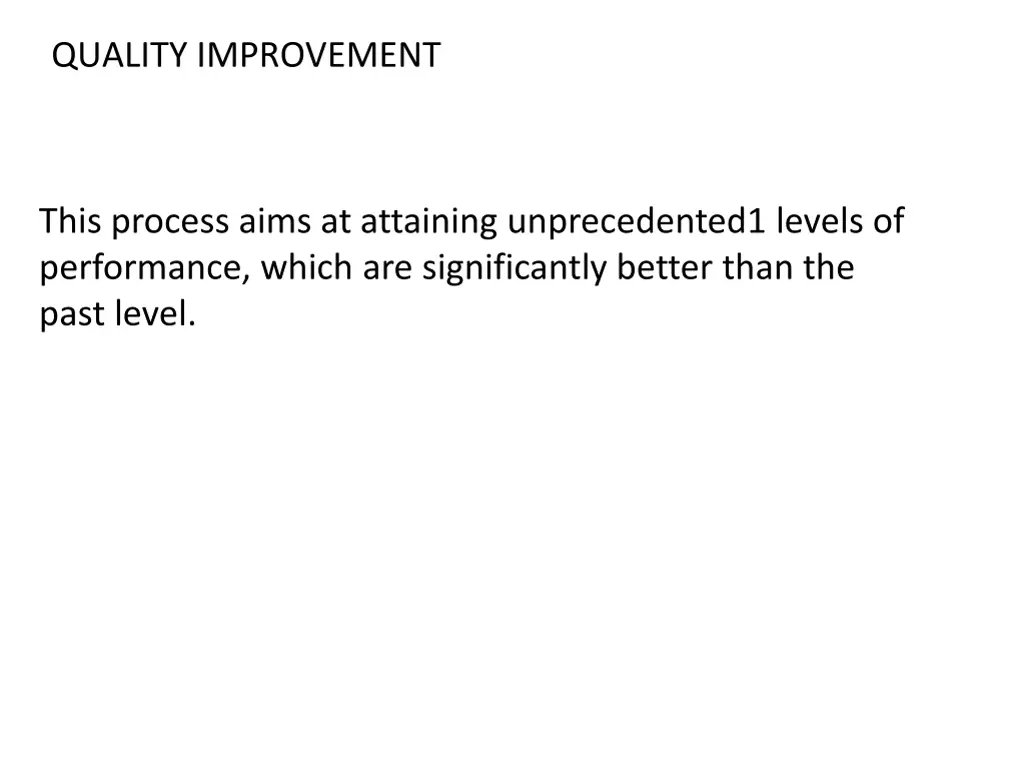 quality improvement