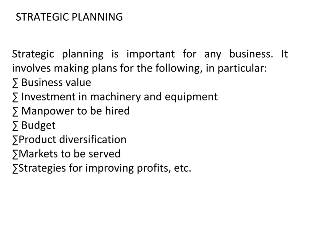 strategic planning